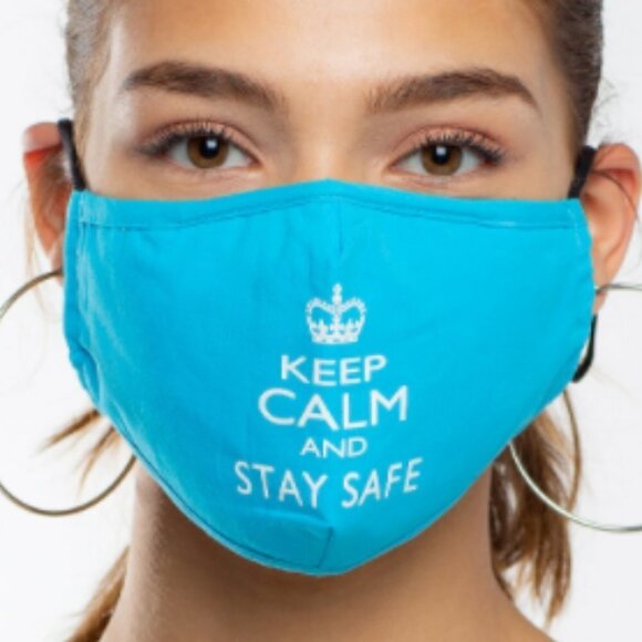 Papaya Keep Calm & Stay Safe Reusable Face Mask - Picture 2 of 6